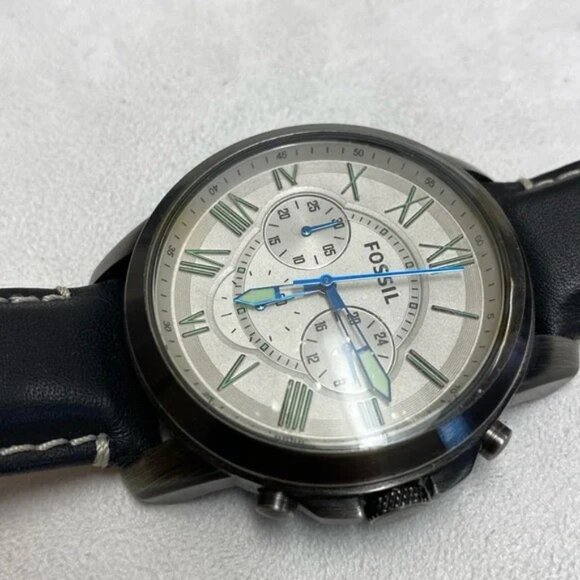 Fossil Men's Grant Chronograph Black Leather Watch - Picture 2 of 5